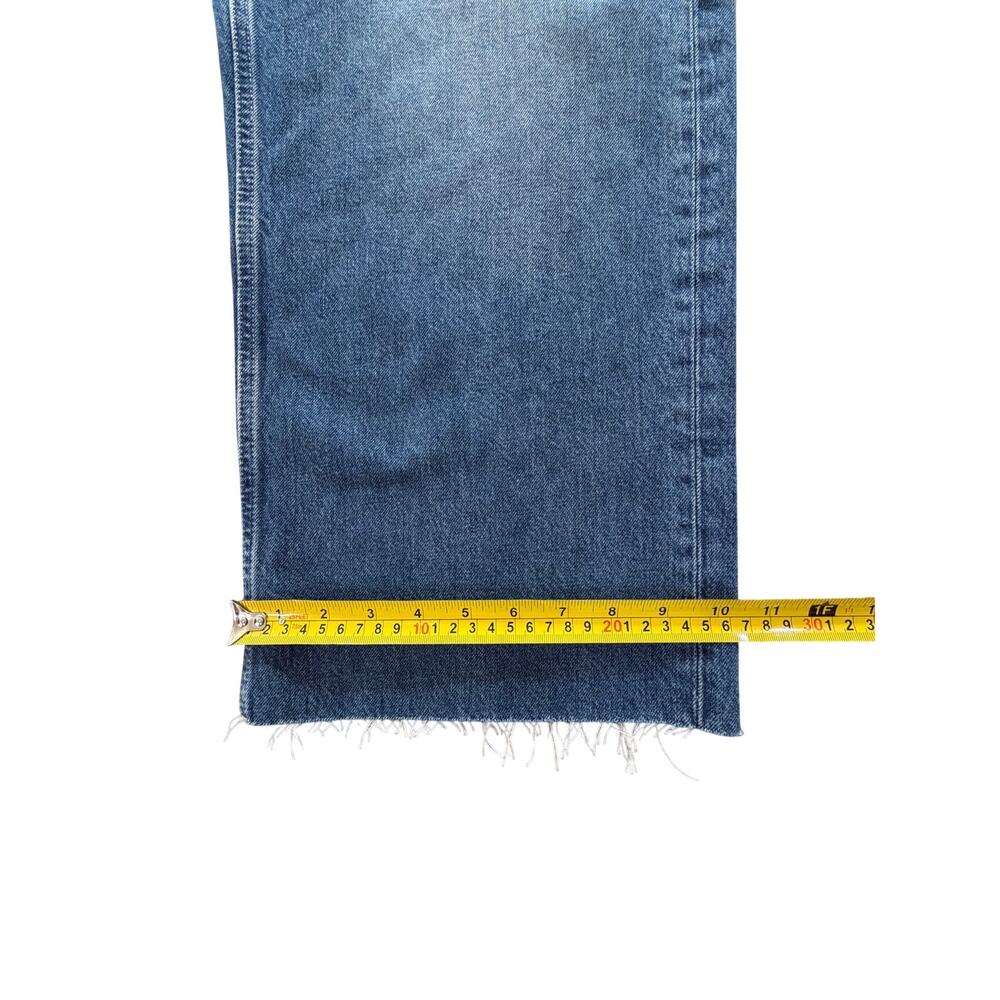 Madewell Low-Slung Baggy Crop Blue Jeans Raw Hem Button Fly Wide Leg Y2K Size 34 - Picture 13 of 16